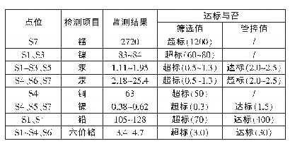 表2 超标点位情况汇总表（单位：mg/kg)