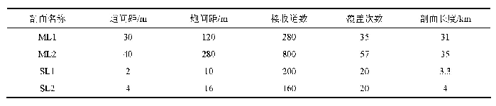 表1 地震反射剖面观测系统参数表